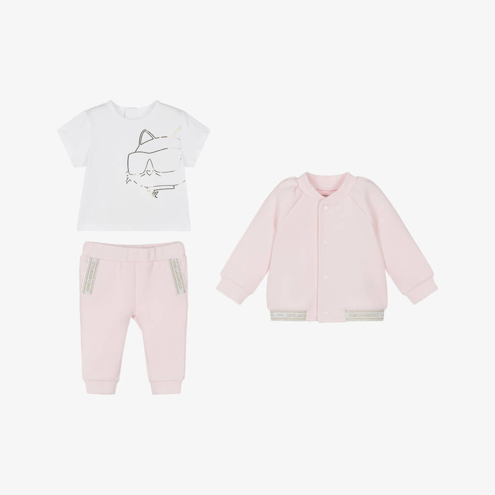 KARL LAGERFELD KIDS-Girls Blush Trio Outfit Ensemble | Childrensalon Outlet