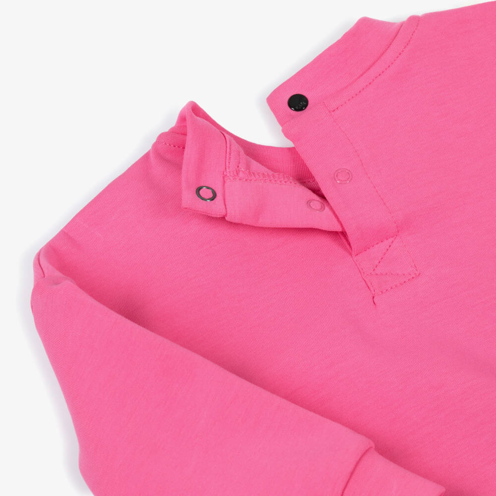 KARL LAGERFELD KIDS-Girls Bright Pink Cotton Sweatshirt Dress with Choupette | Childrensalon Outlet