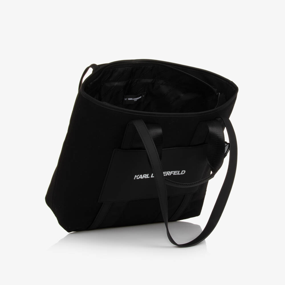 KARL LAGERFELD KIDS-Girls Chic Black Canvas Tote | Childrensalon Outlet