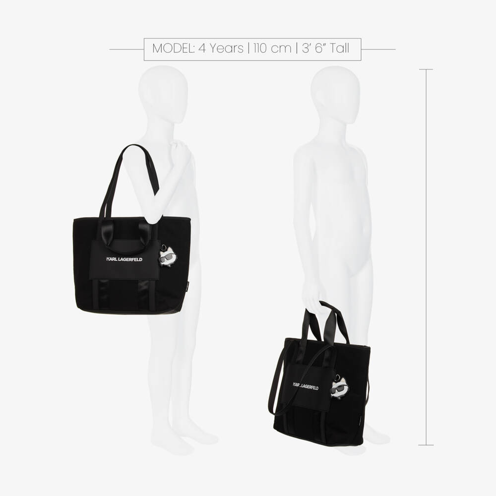 KARL LAGERFELD KIDS-Girls Chic Black Canvas Tote | Childrensalon Outlet