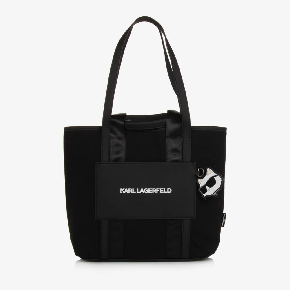 KARL LAGERFELD KIDS-Girls Chic Black Canvas Tote | Childrensalon Outlet