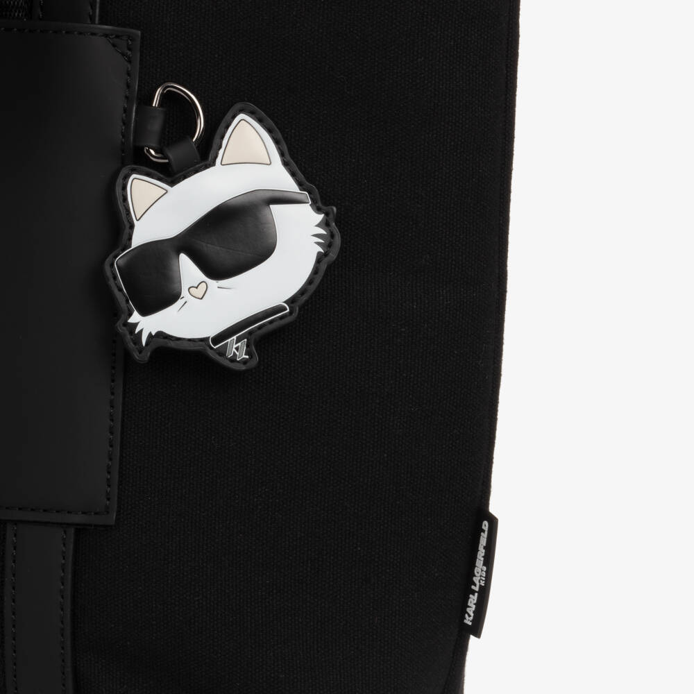 KARL LAGERFELD KIDS-Girls Chic Black Canvas Tote | Childrensalon Outlet