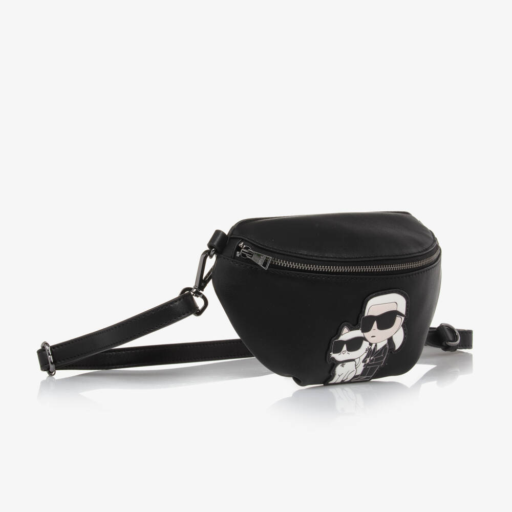 KARL LAGERFELD KIDS-Girls Chic Black Iconic Belt Pouch | Childrensalon Outlet