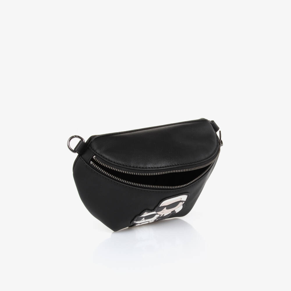 KARL LAGERFELD KIDS-Girls Chic Black Iconic Belt Pouch | Childrensalon Outlet