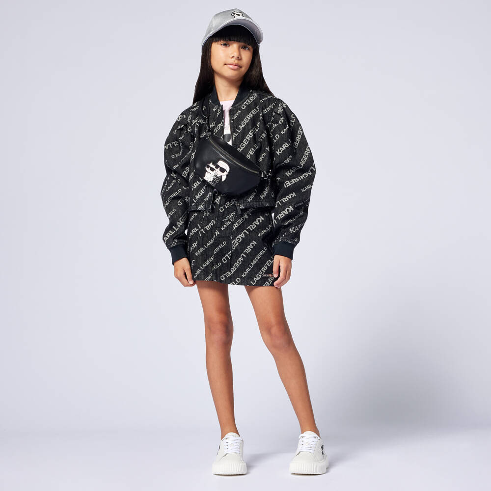 KARL LAGERFELD KIDS-Girls Chic Black Iconic Belt Pouch | Childrensalon Outlet