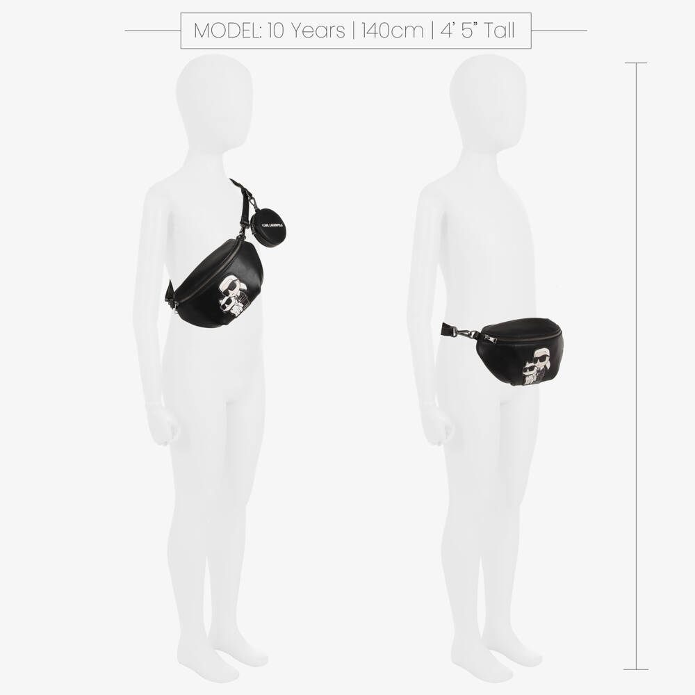 KARL LAGERFELD KIDS-Girls Chic Black Iconic Belt Pouch | Childrensalon Outlet