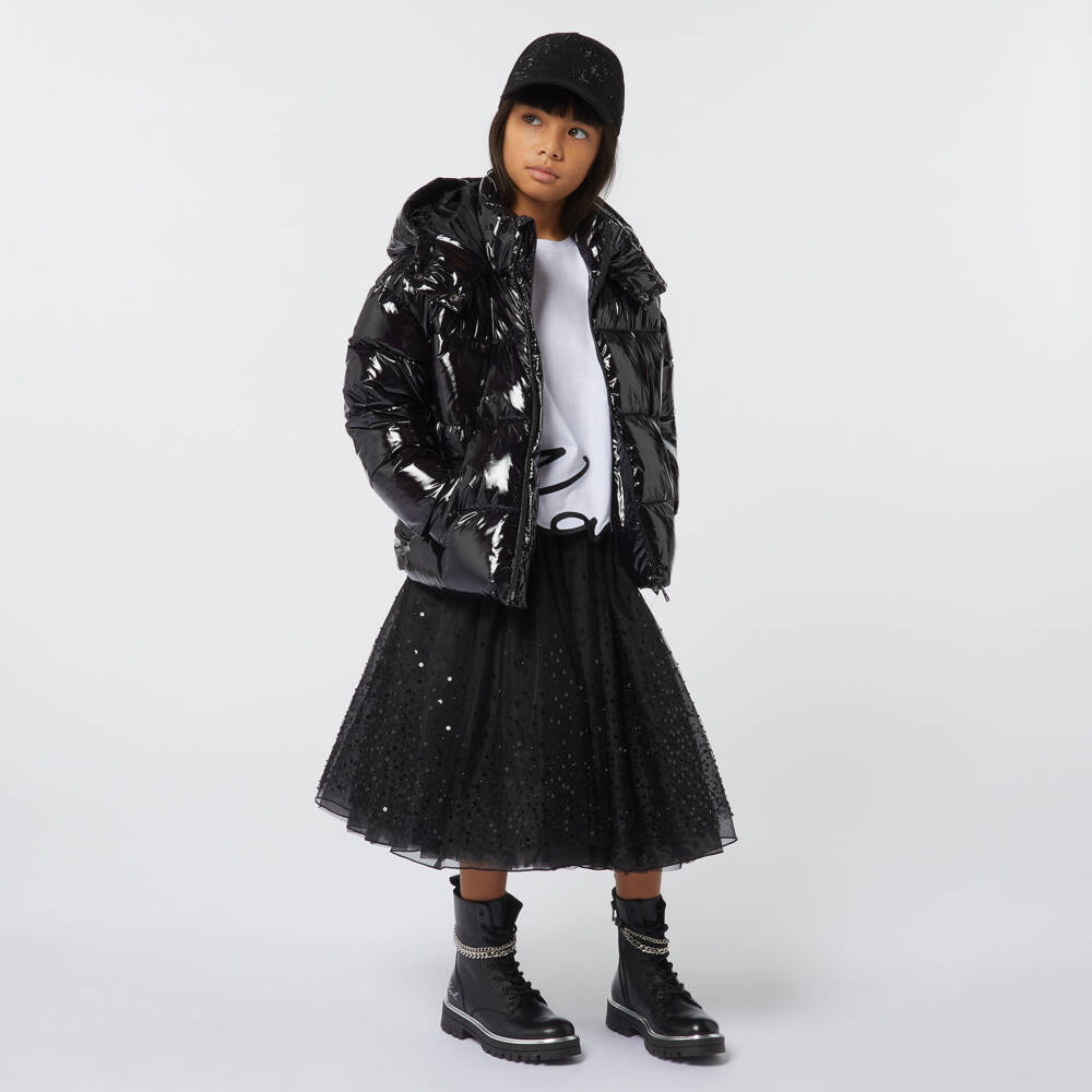 كارل لاغرفيلد كيدز-تنورة تول لون أسود | Childrensalon Outlet