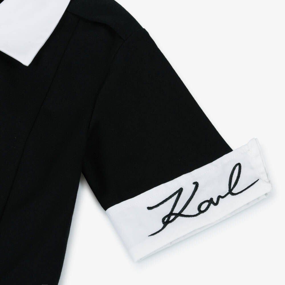 KARL LAGERFELD KIDS-Girls Elegant Black Shirt Frock | Childrensalon Outlet