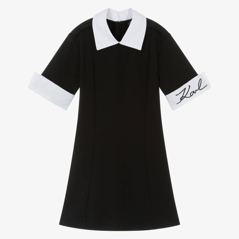 KARL LAGERFELD KIDS-Girls Elegant Black Shirt Frock | Childrensalon Outlet