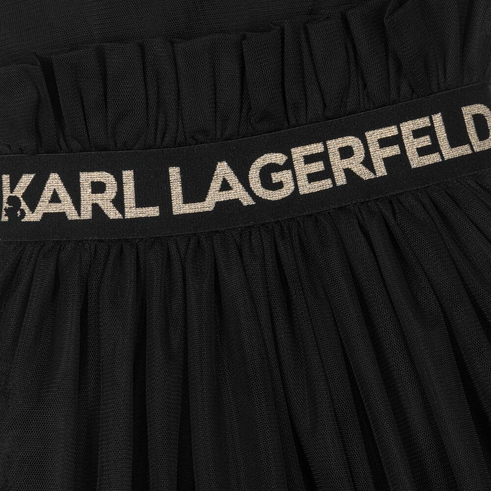 KARL LAGERFELD KIDS-Girls Elegant Black Tulle Gown | Childrensalon Outlet