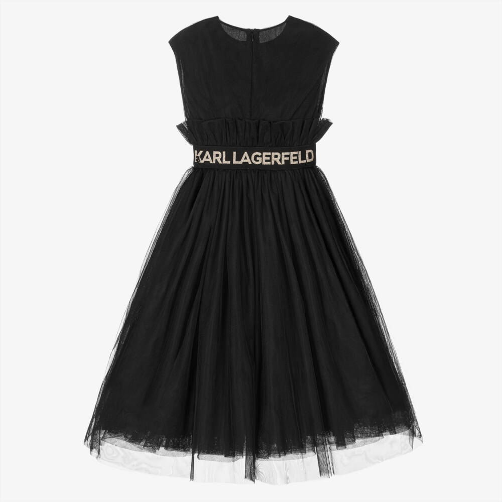 KARL LAGERFELD KIDS-Girls Elegant Black Tulle Gown | Childrensalon Outlet