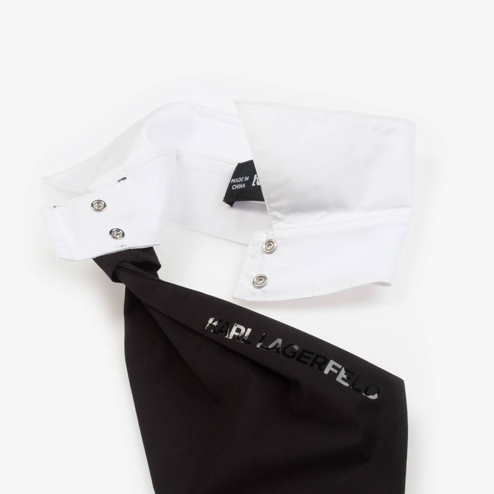 KARL LAGERFELD KIDS-Girls Elegant Cotton Collar & Tie | Childrensalon Outlet