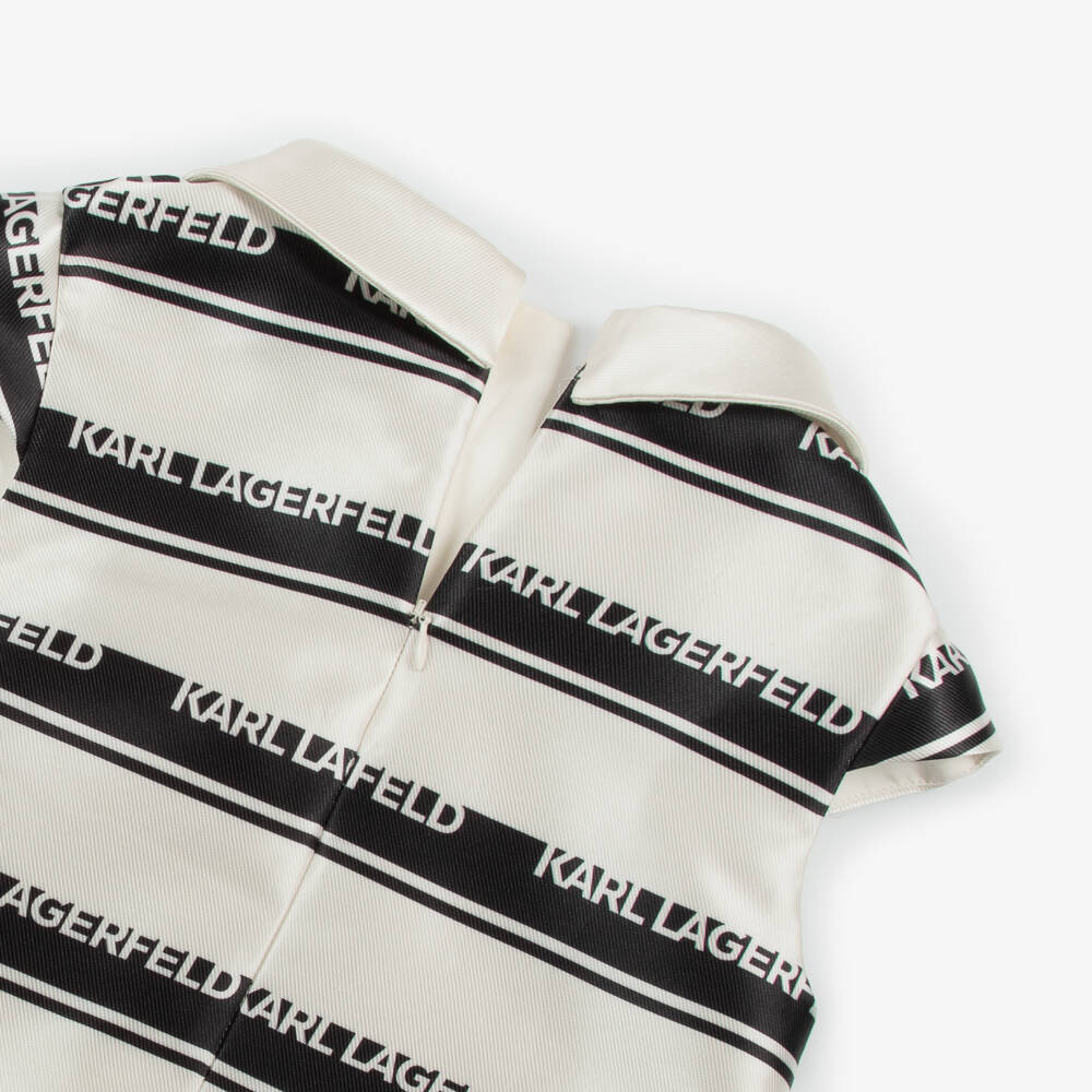 KARL LAGERFELD KIDS-Girls Elegant Striped Satin Top | Childrensalon Outlet