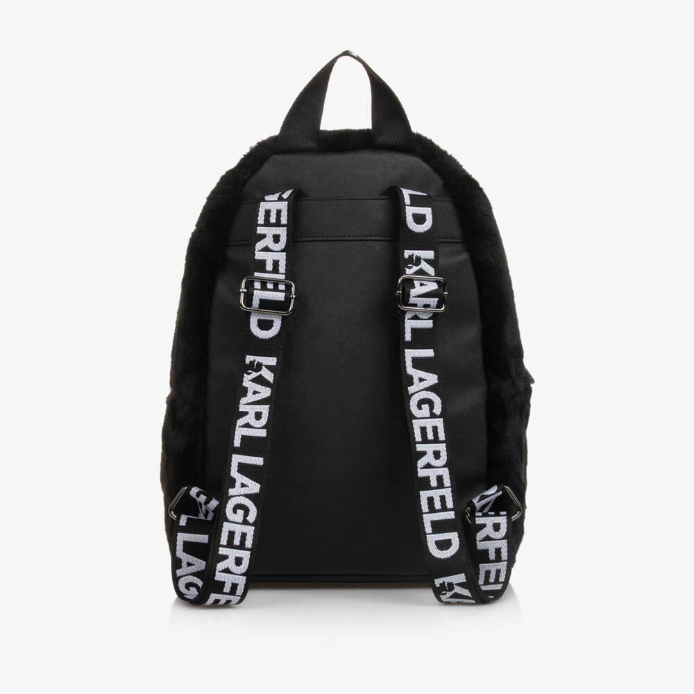 KARL LAGERFELD KIDS-Girls Fluffy Black Cat Backpack | Childrensalon Outlet