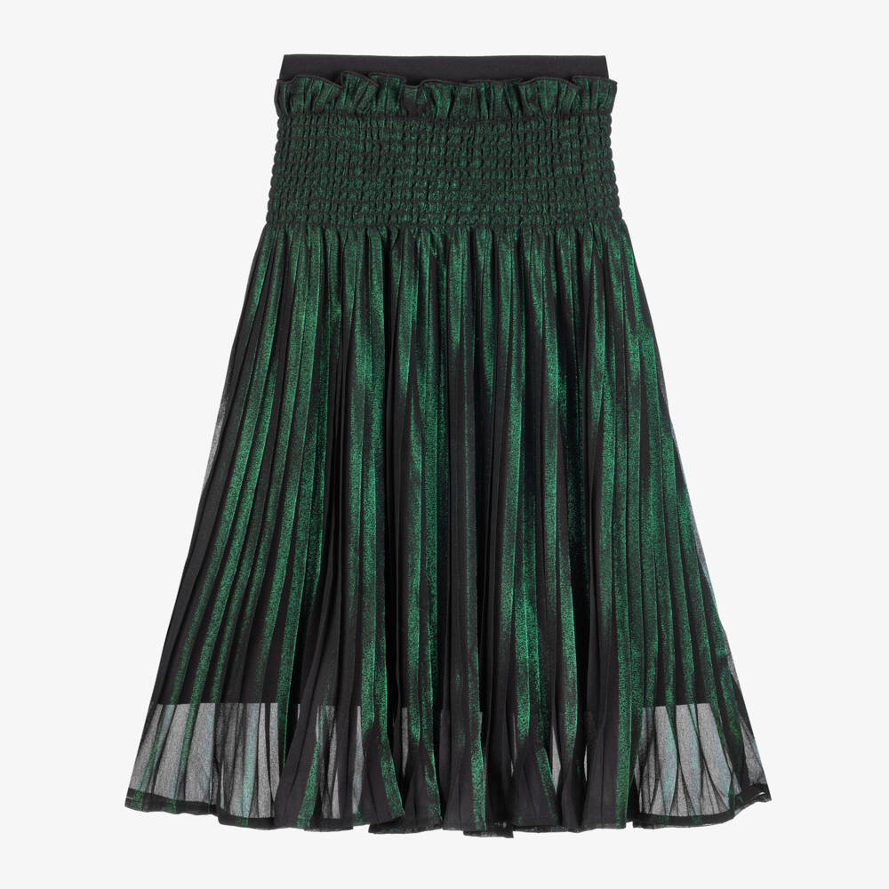 KARL LAGERFELD KIDS-تنورة شيفون لون أسود وأخضر | Childrensalon Outlet