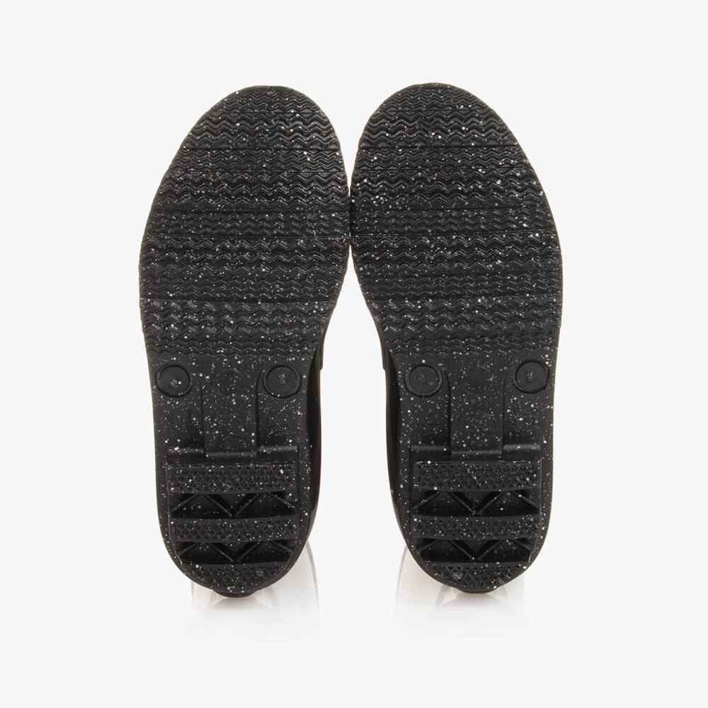 KARL LAGERFELD KIDS-Girls Glittery Black Rain Boots | Childrensalon Outlet