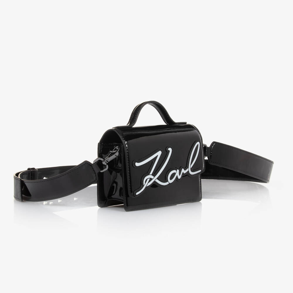 KARL LAGERFELD KIDS-Girls Glossy Midnight Mini Bag | Childrensalon Outlet