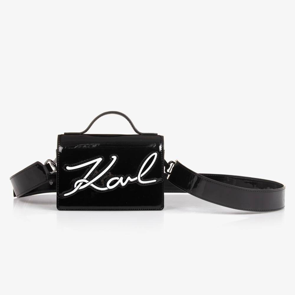 KARL LAGERFELD KIDS-Girls Glossy Midnight Mini Bag | Childrensalon Outlet