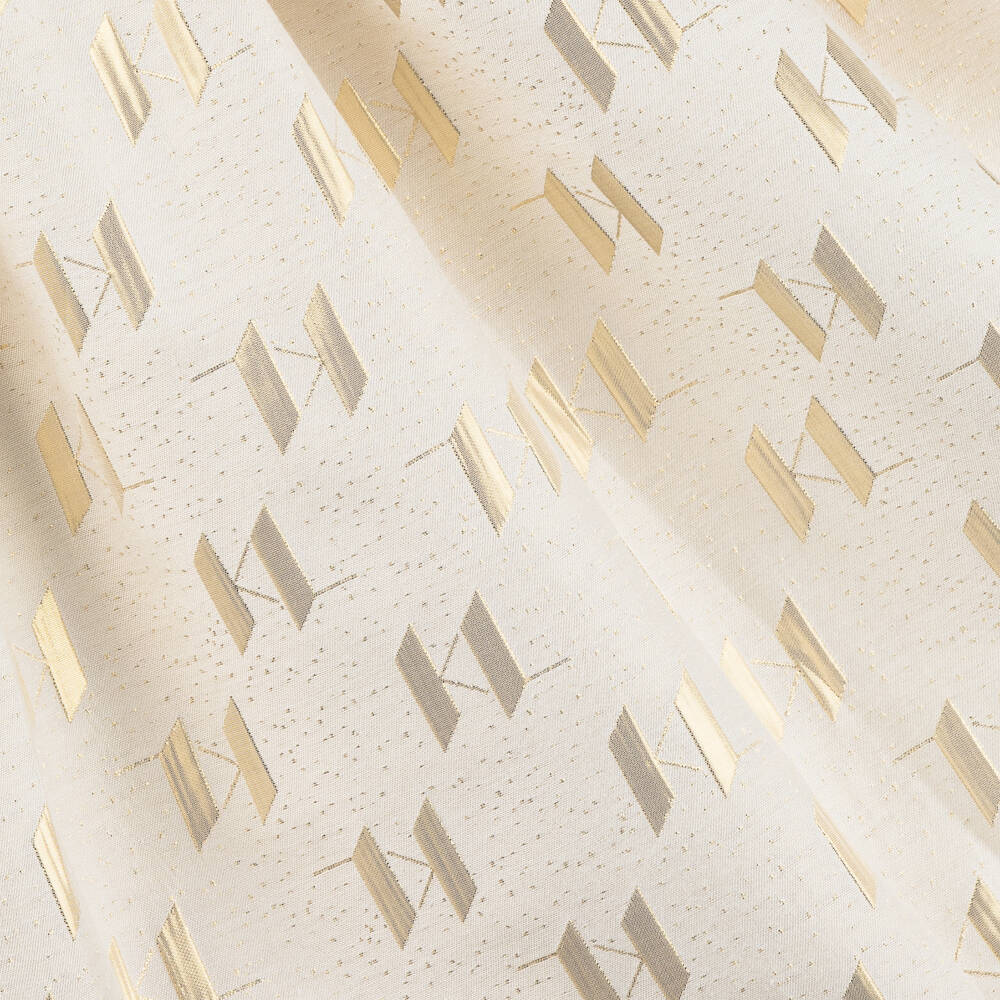 KARL LAGERFELD KIDS-Girls Gold-Toned Monogram Jacquard Dress | Childrensalon Outlet