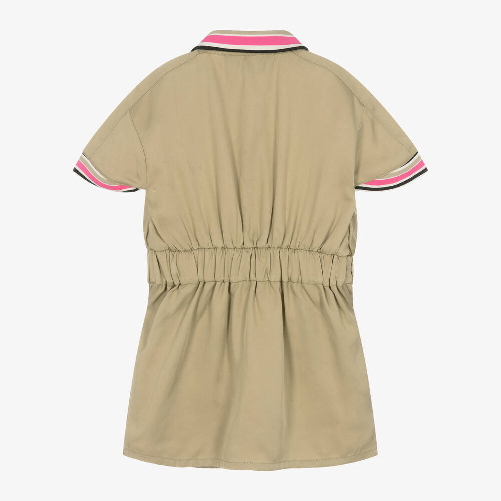 KARL LAGERFELD KIDS-Girls Green Lyocell Zip-Up Dress | Childrensalon Outlet
