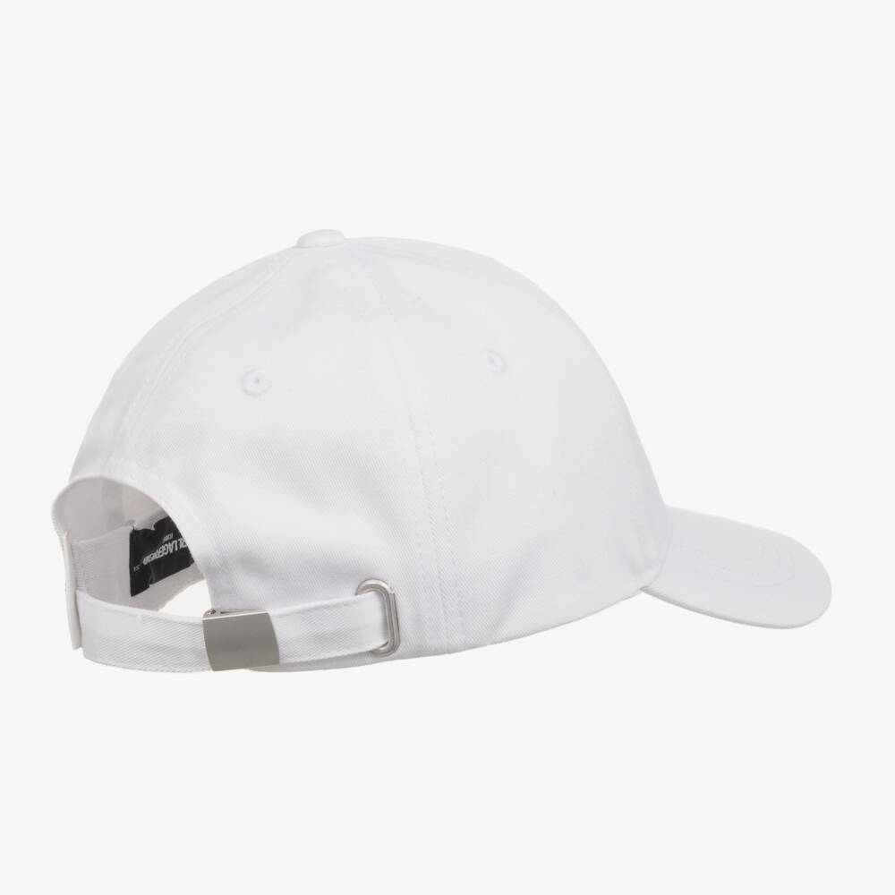 KARL LAGERFELD KIDS-Girls Iconic White Cotton Twill Hat | Childrensalon Outlet