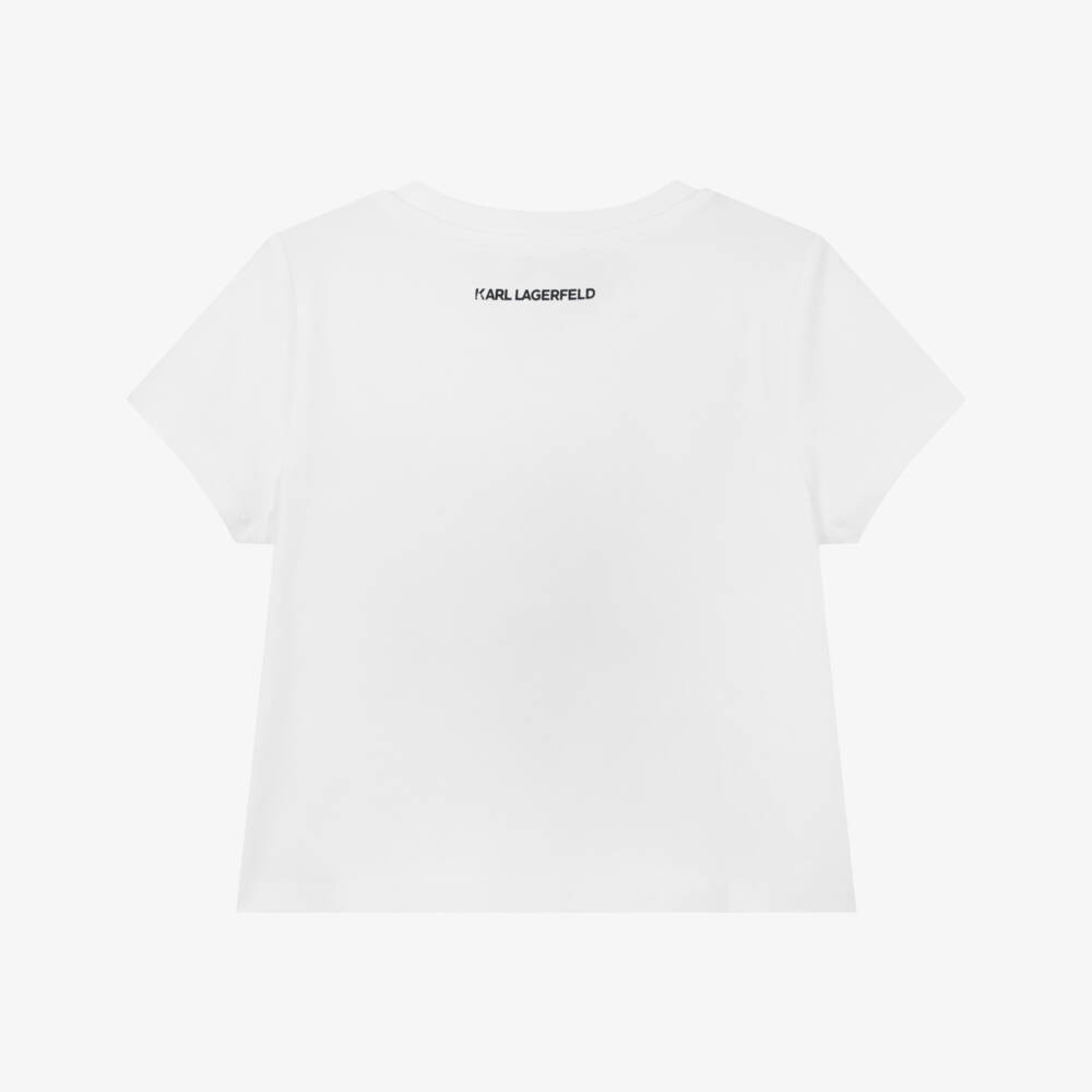 KARL LAGERFELD KIDS-Girls Ivory Choupette Cotton Tee | Childrensalon Outlet