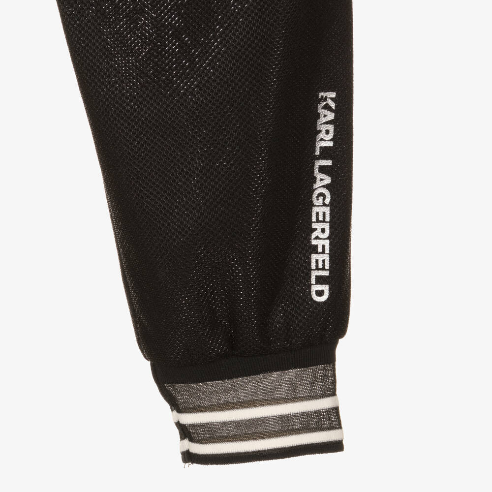 KARL LAGERFELD KIDS-Girls Metallic Black Jogging Trousers | Childrensalon Outlet