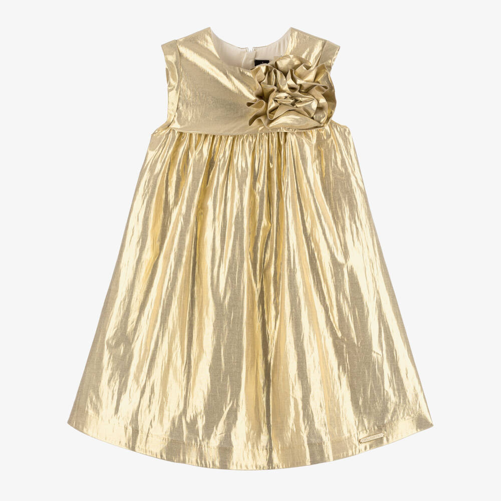 KARL LAGERFELD KIDS-Girls Metallic Floral Elegance Dress | Childrensalon Outlet
