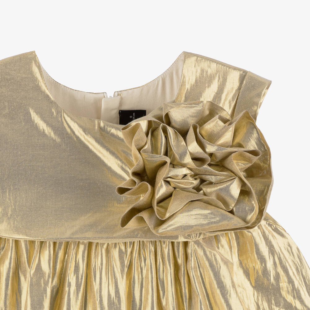 KARL LAGERFELD KIDS-Girls Metallic Floral Elegance Dress | Childrensalon Outlet