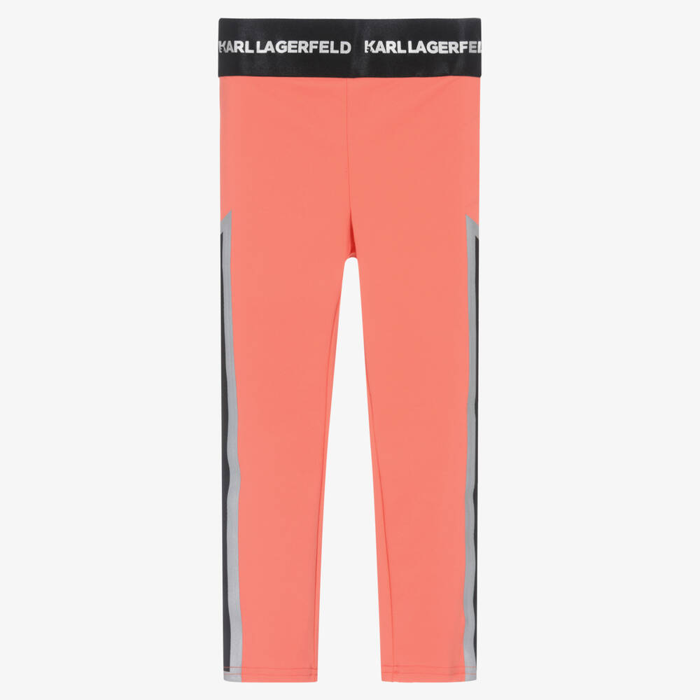 KARL LAGERFELD KIDS - Orange Jersey-Leggings für Mädchen | Childrensalon