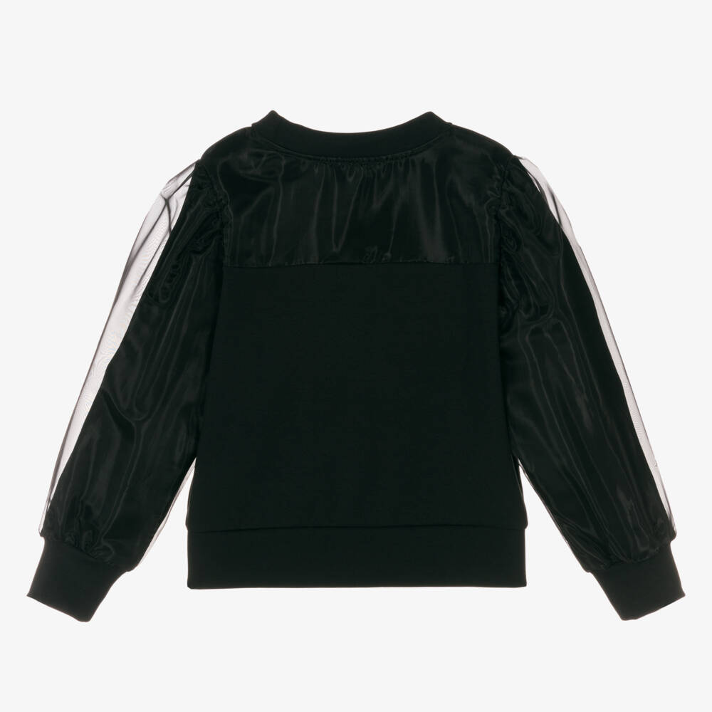 KARL LAGERFELD KIDS-Girls Organza Overlay Sweatshirt | Childrensalon Outlet