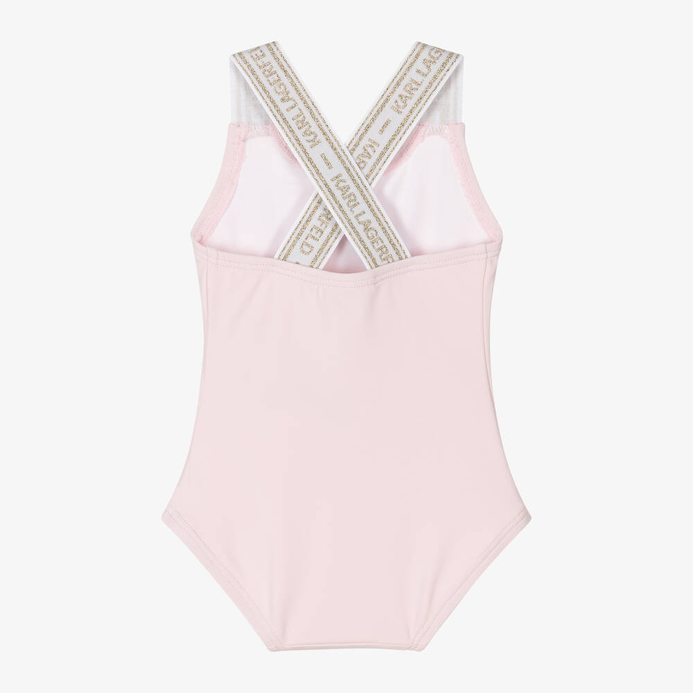 KARL LAGERFELD KIDS-مايوه بطبعة شوبت لون زهري للبنات | Childrensalon Outlet