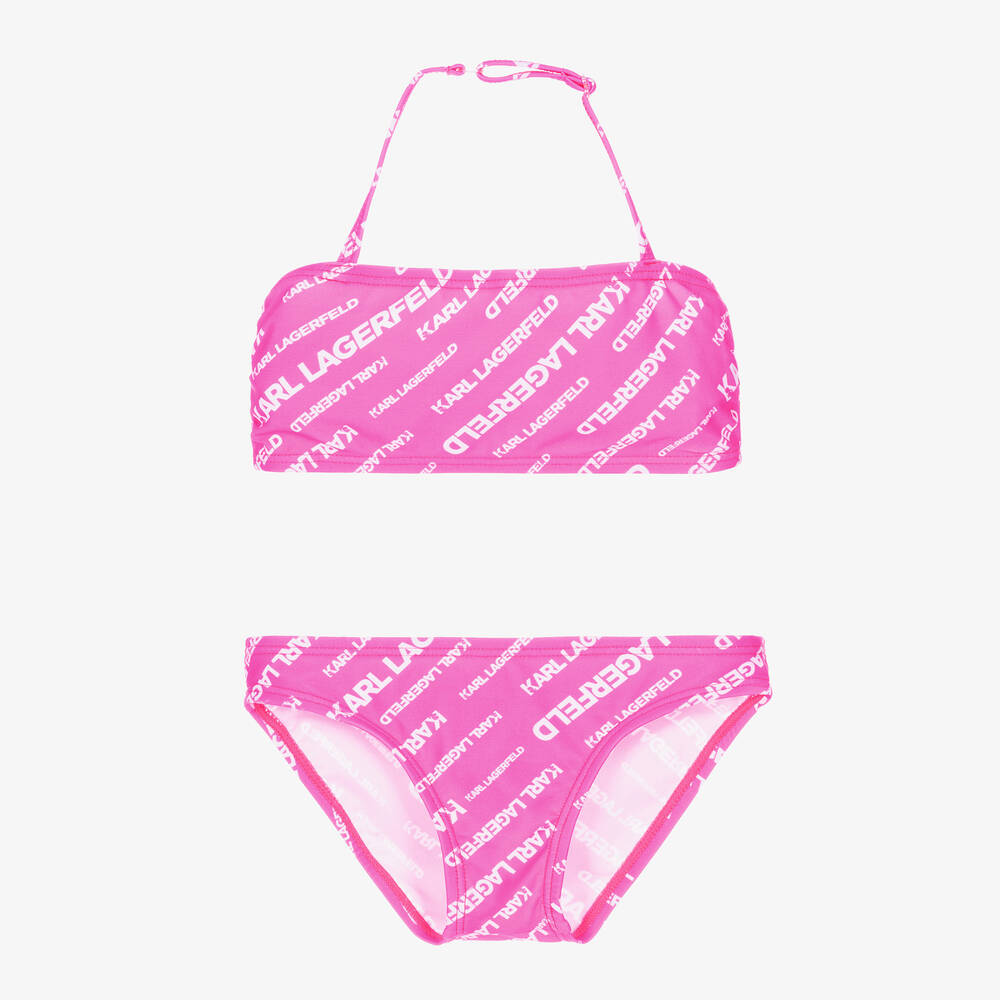 KARL LAGERFELD KIDS - Girls Pink Logo Bikini | Childrensalon