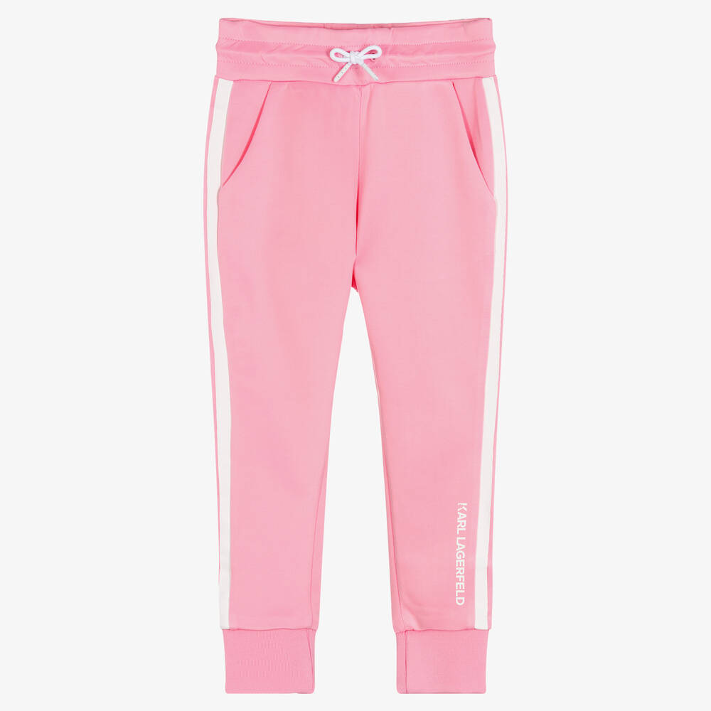 KARL LAGERFELD KIDS - Girls Pink Logo Joggers | Childrensalon