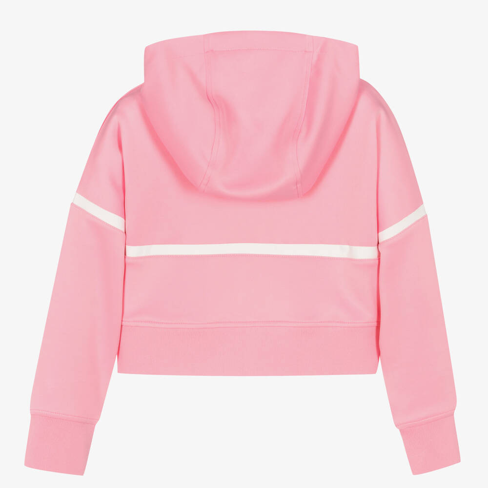 KARL LAGERFELD KIDS-Girls Pink Logo Zip-Up Hoodie | Childrensalon Outlet