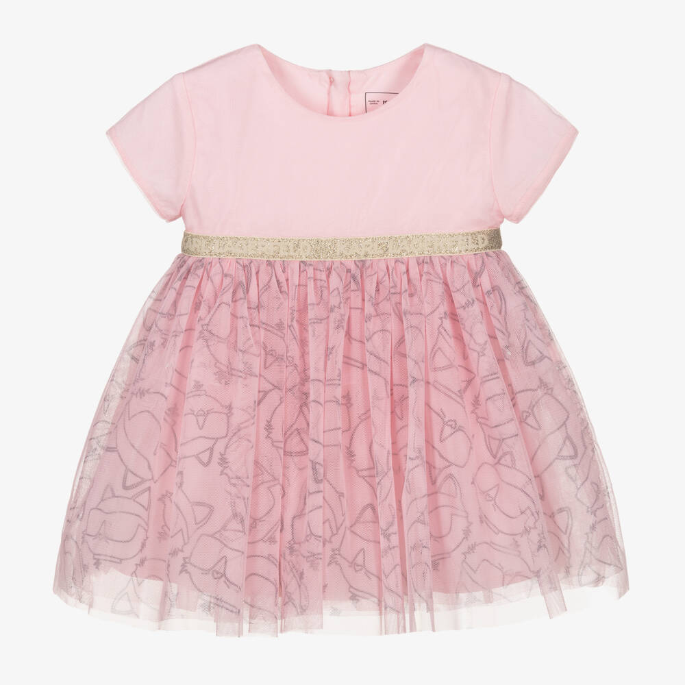 KARL LAGERFELD KIDS-Girls Pink Tulle Delight Dress | Childrensalon Outlet