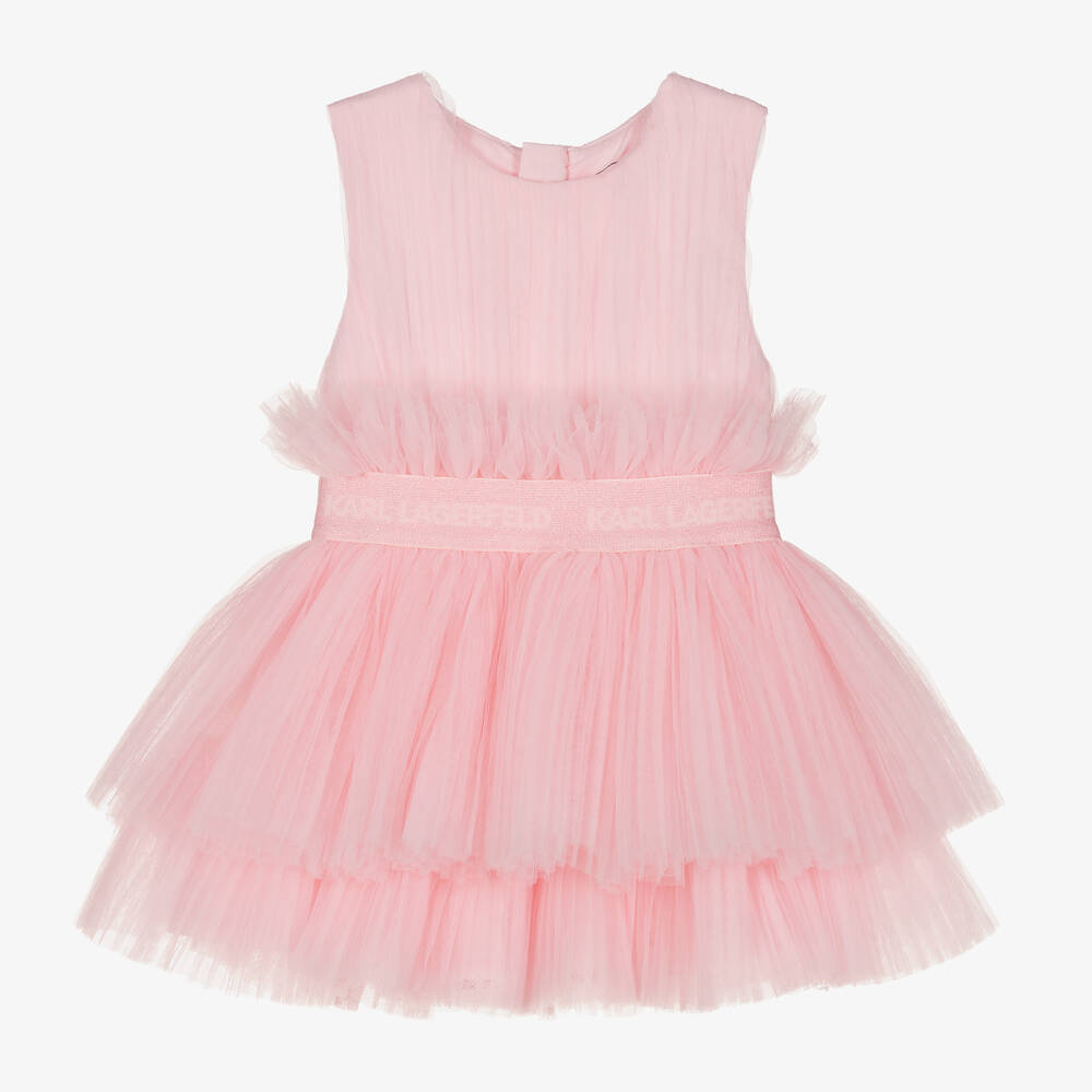 KARL LAGERFELD KIDS-Girls Pink Tulle Tutu Dress | Childrensalon Outlet
