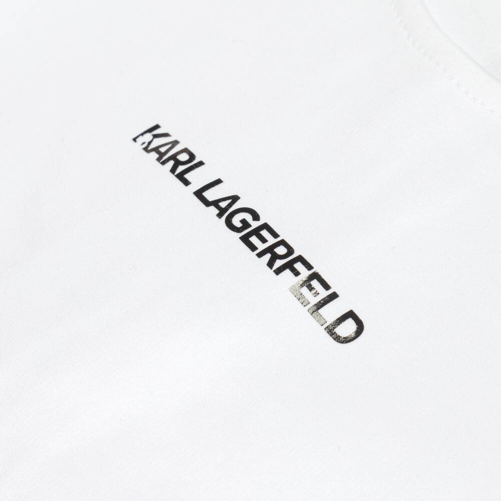 KARL LAGERFELD KIDS-Розовое и белое тафта для девочек | Childrensalon Outlet