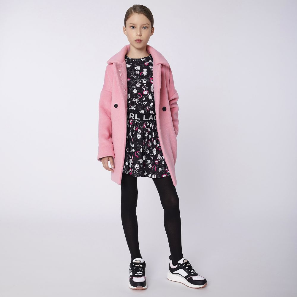 KARL LAGERFELD KIDS Veste rose en laine Fille Childrensalon Outlet