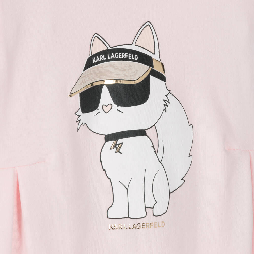 KARL LAGERFELD KIDS-Girls Rosy Cotton Charm Dress | Childrensalon Outlet