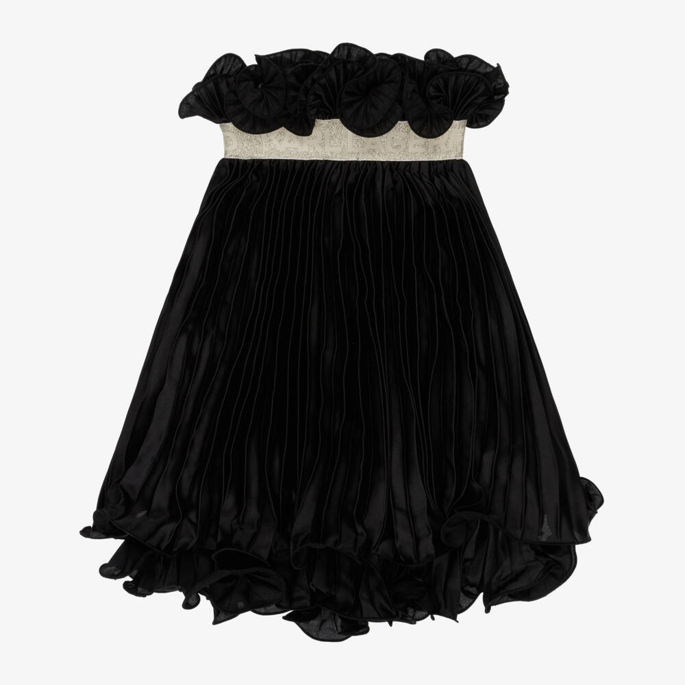 KARL LAGERFELD KIDS-Элегантная черная атласная юбка для девочек | Childrensalon Outlet