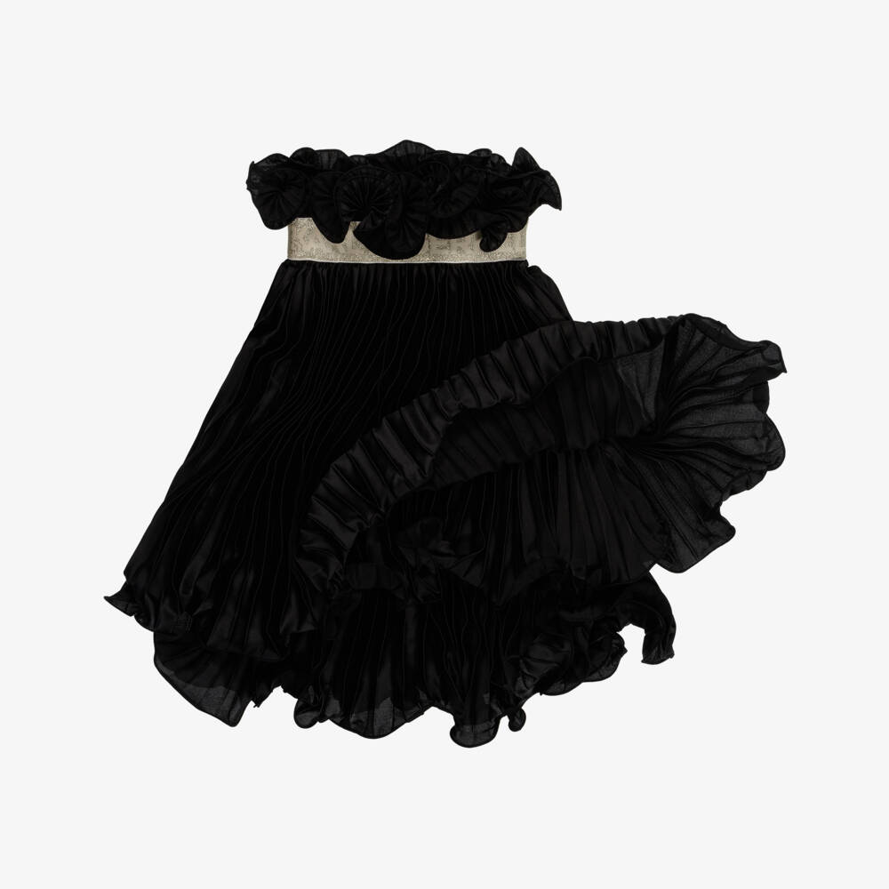 KARL LAGERFELD KIDS-Элегантная черная атласная юбка для девочек | Childrensalon Outlet