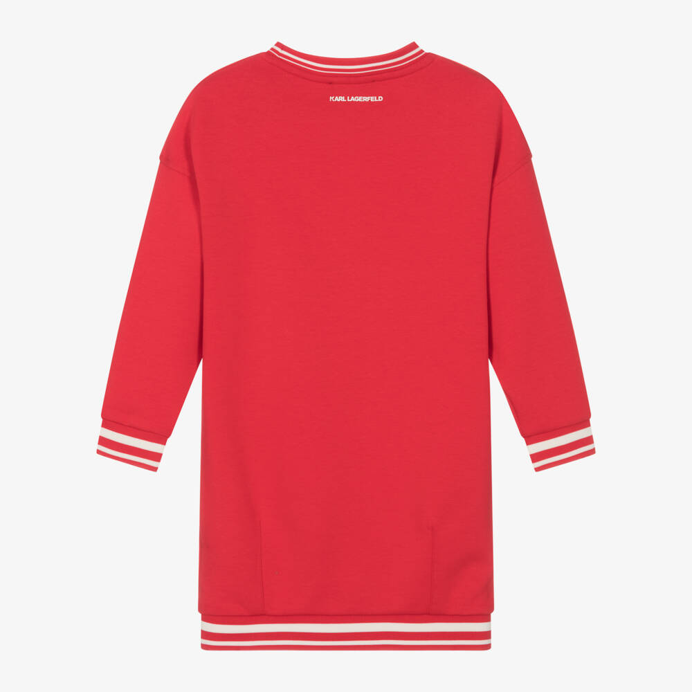 KARL LAGERFELD KIDS-Girls Scarlet Jersey Sweatshirt Dress | Childrensalon Outlet