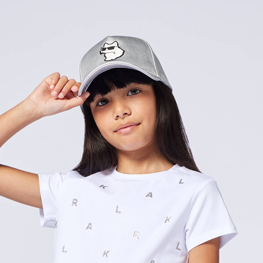 KARL LAGERFELD KIDS-Girls Shimmering Choupette Baseball Hat | Childrensalon Outlet