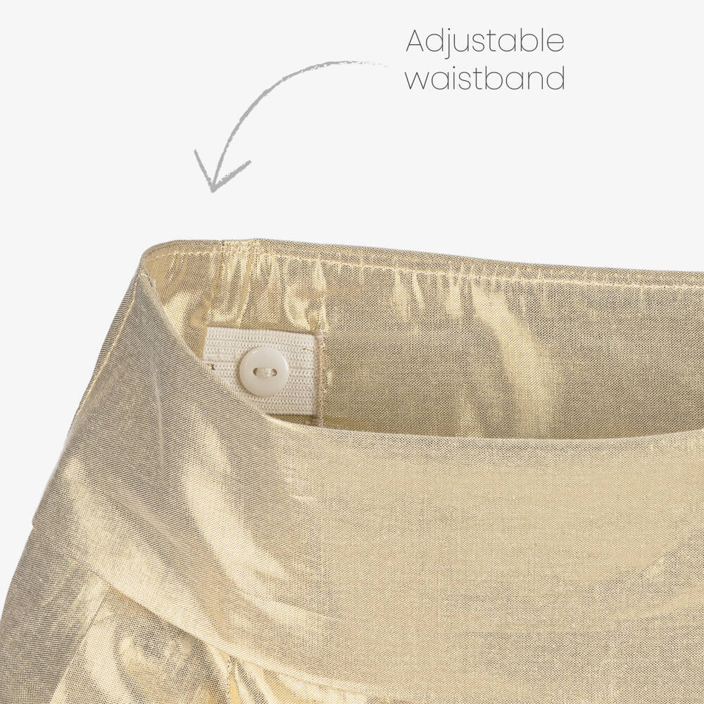 KARL LAGERFELD KIDS-شورت ذهبي لامع للبنات | Childrensalon Outlet