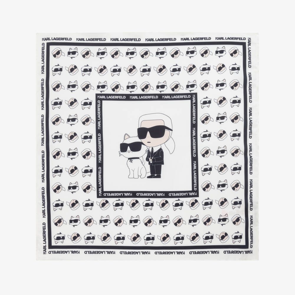 KARL LAGERFELD KIDS-Girls Silky Monochrome Satin Scarf | Childrensalon Outlet