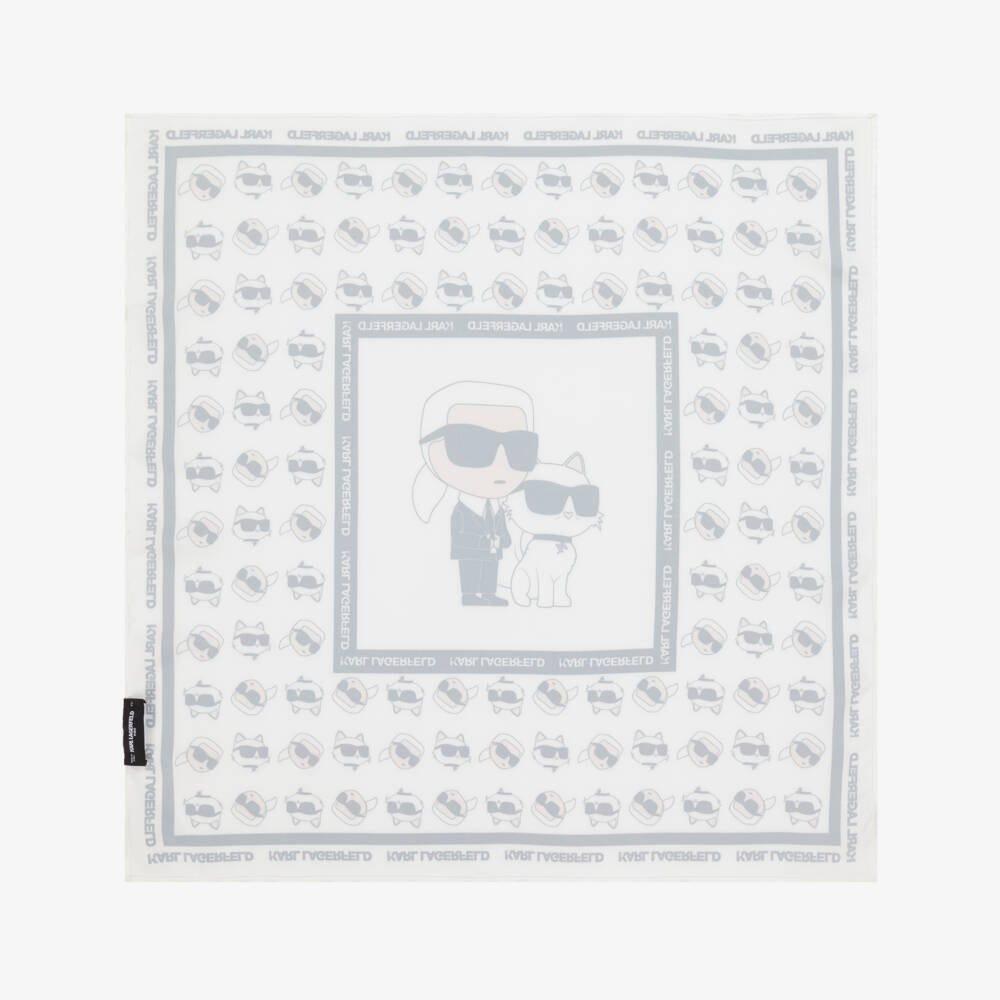 KARL LAGERFELD KIDS-Girls Silky Monochrome Satin Scarf | Childrensalon Outlet