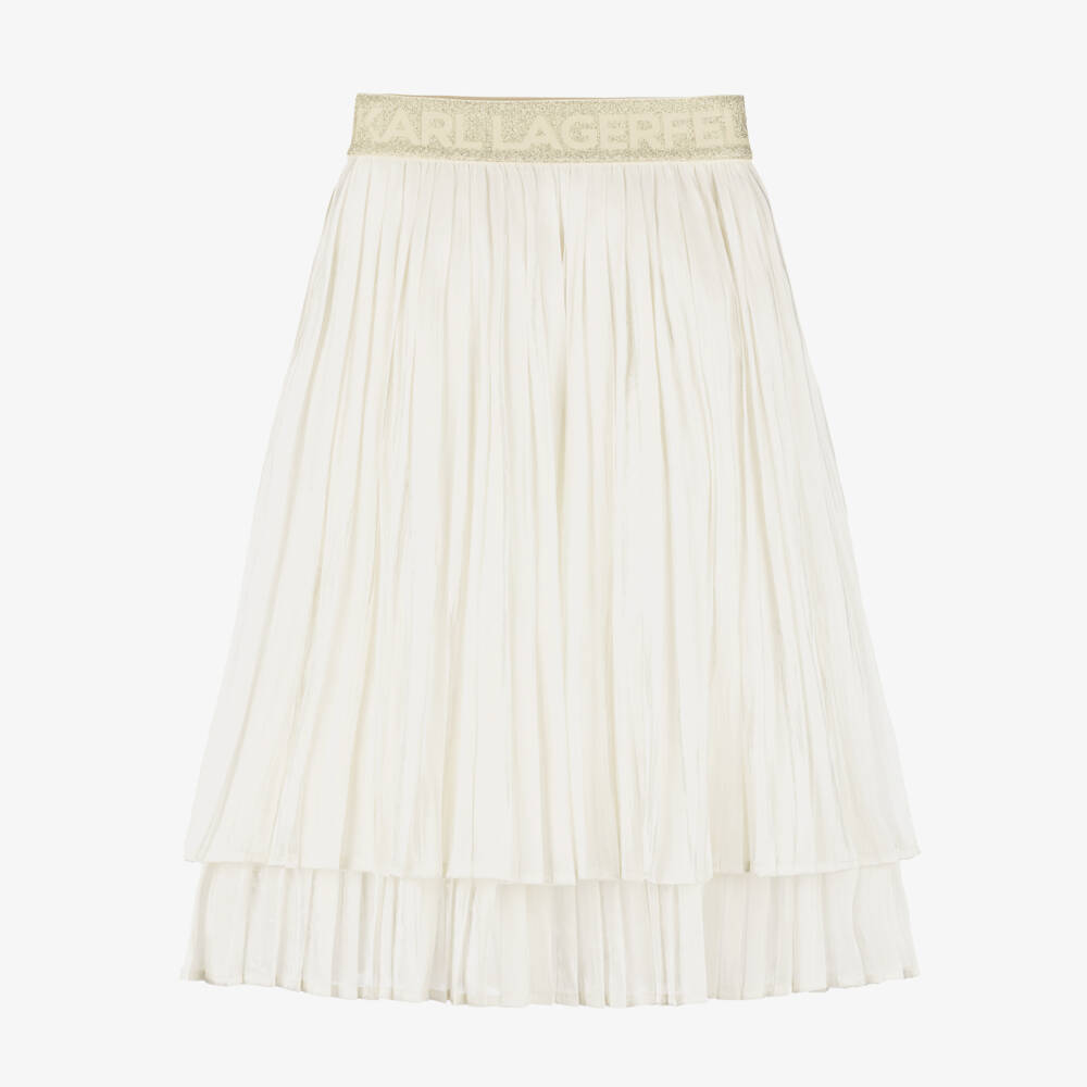 KARL LAGERFELD KIDS-تنورة عاجية ناعمة للبنات | Childrensalon Outlet