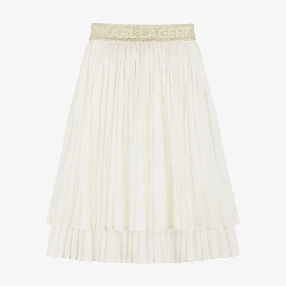 KARL LAGERFELD KIDS-تنورة عاجية ناعمة للبنات | Childrensalon Outlet