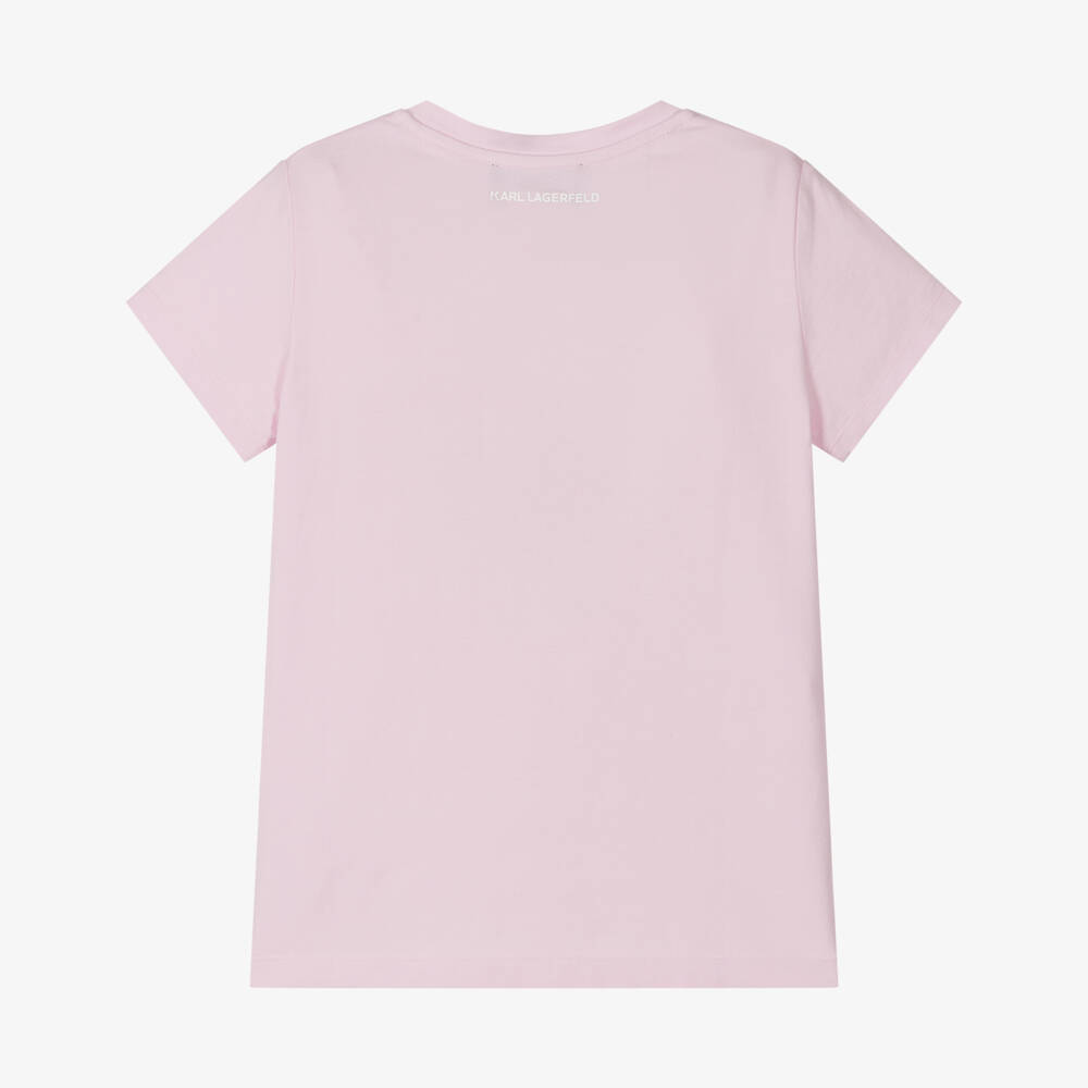 KARL LAGERFELD KIDS-Girls Soft Pink Choupette Tee | Childrensalon Outlet